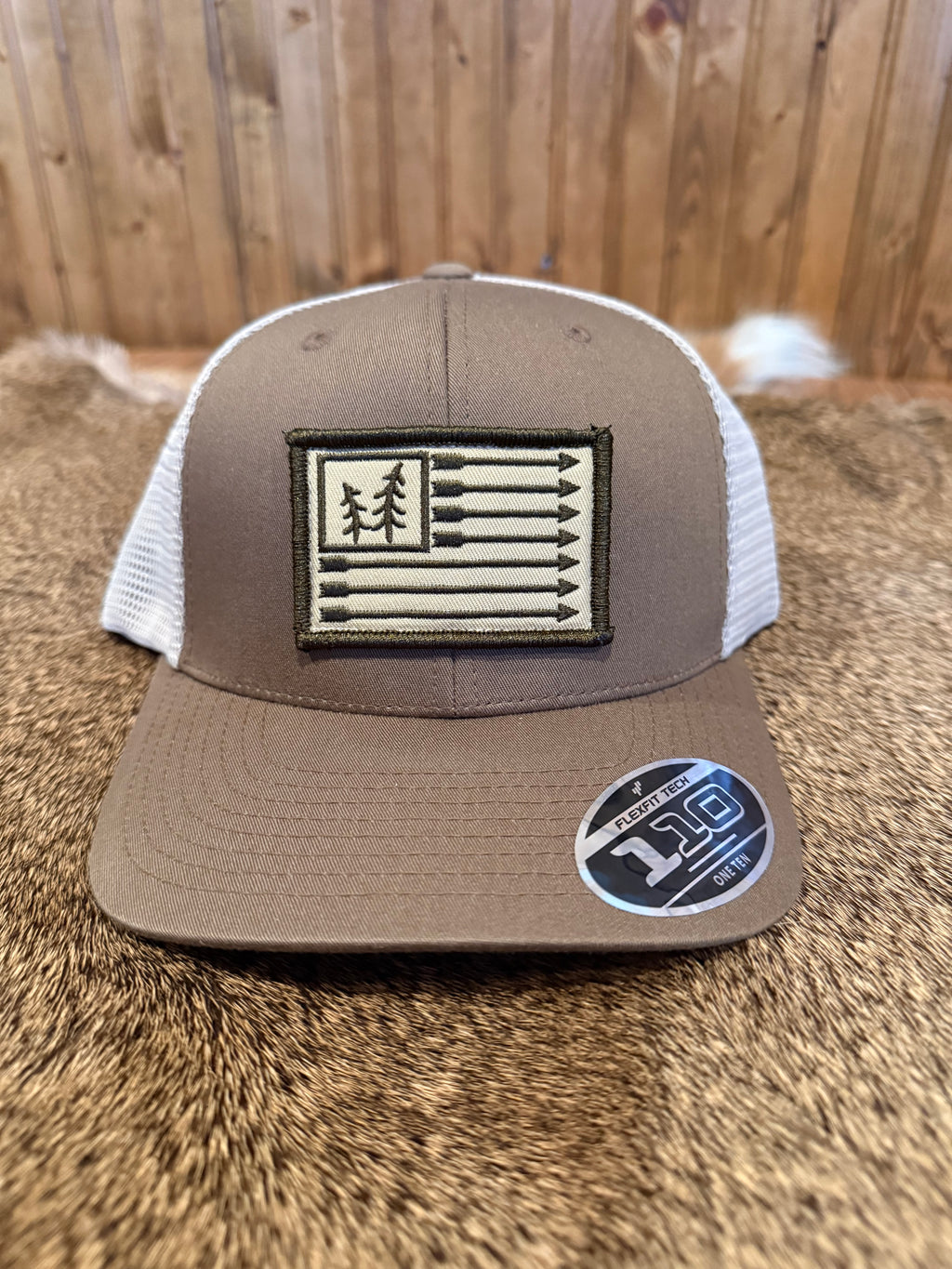 Great Northern Flexfit 110 Hat - Flag/Brown & Khaki