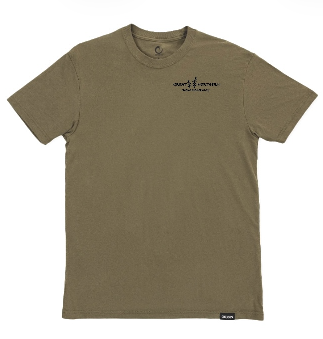 Great Northern/Origin Core T-Shirt OD Green/Flag - Size Large